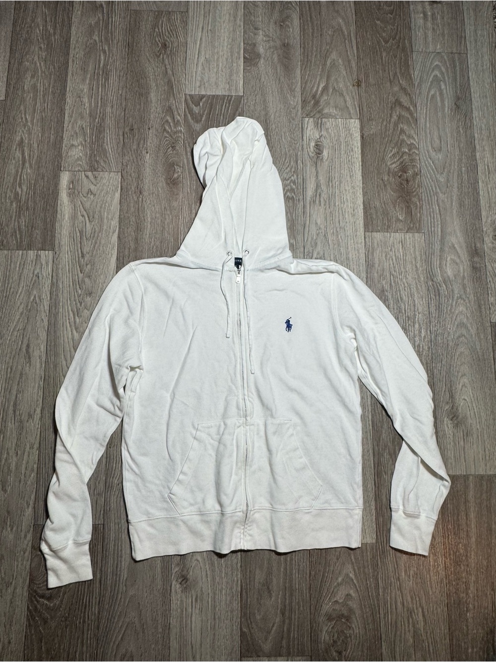 Ralph Lauren White Full Zip Hoodie Size Large